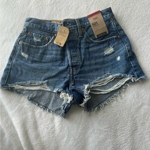 Levi's Distressed Blue Jean Shorts